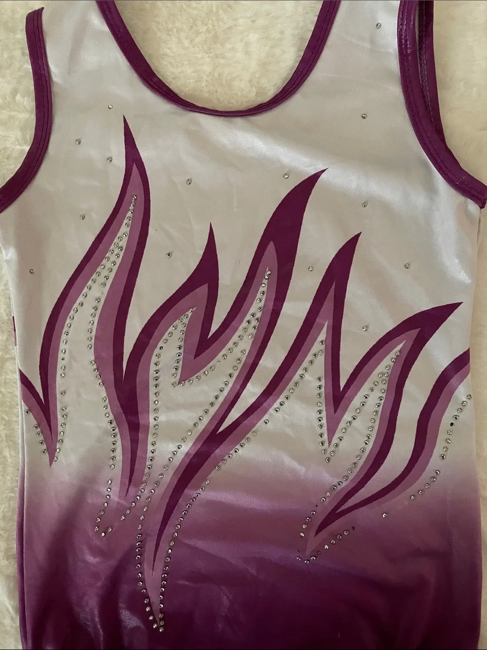 Girls Purple Ombre Dance Leotard with Sparkle Detailing